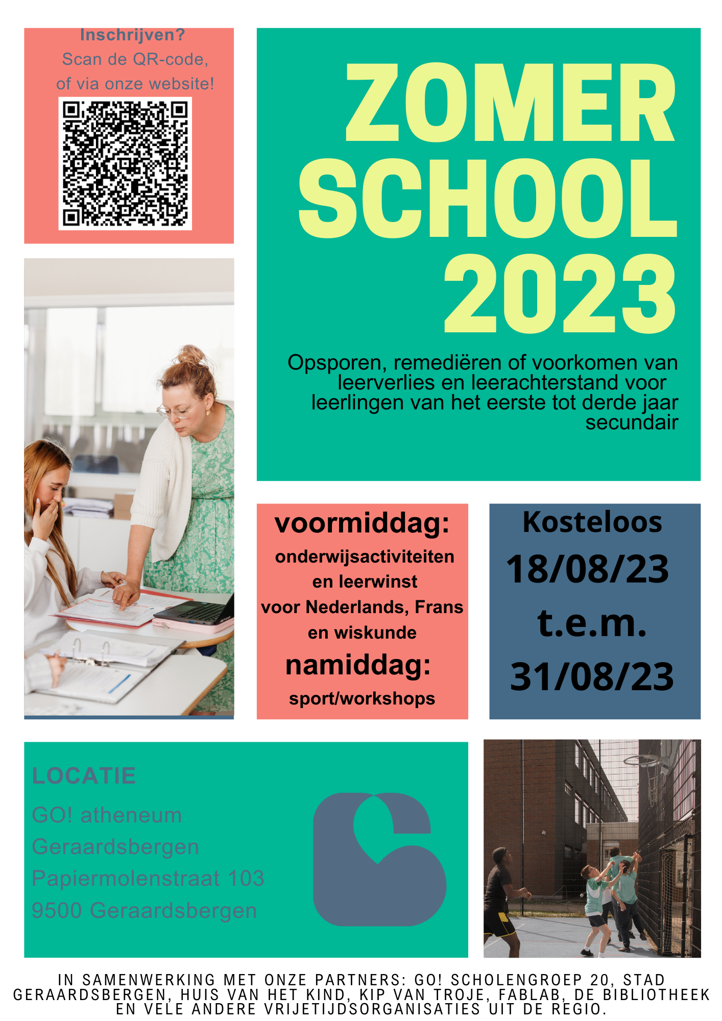 Schrijf je nu in voor de zomerschool op de campus van het GO! atheneum Geraardsbergen.