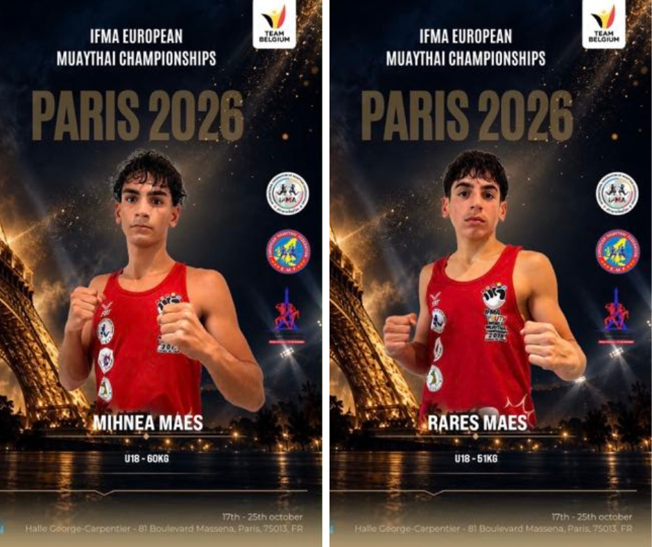 Mihnea en Rares actief op EK Muay Thai in Parijs